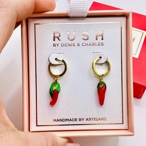 Rush by Denis & Charles Red and Green Chili Earrings